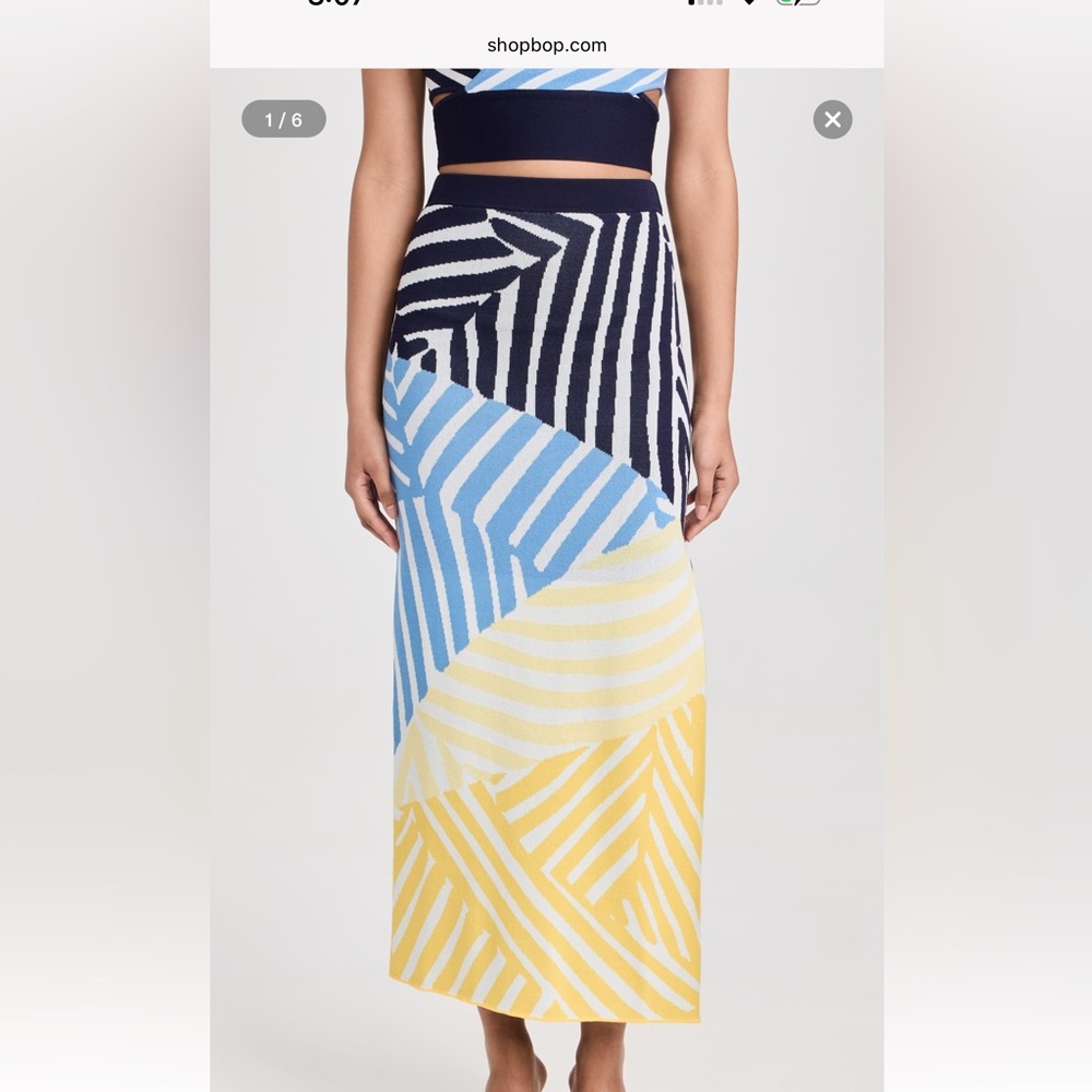 STAUD Karina striped skirt in mosaic multi - NWT S
